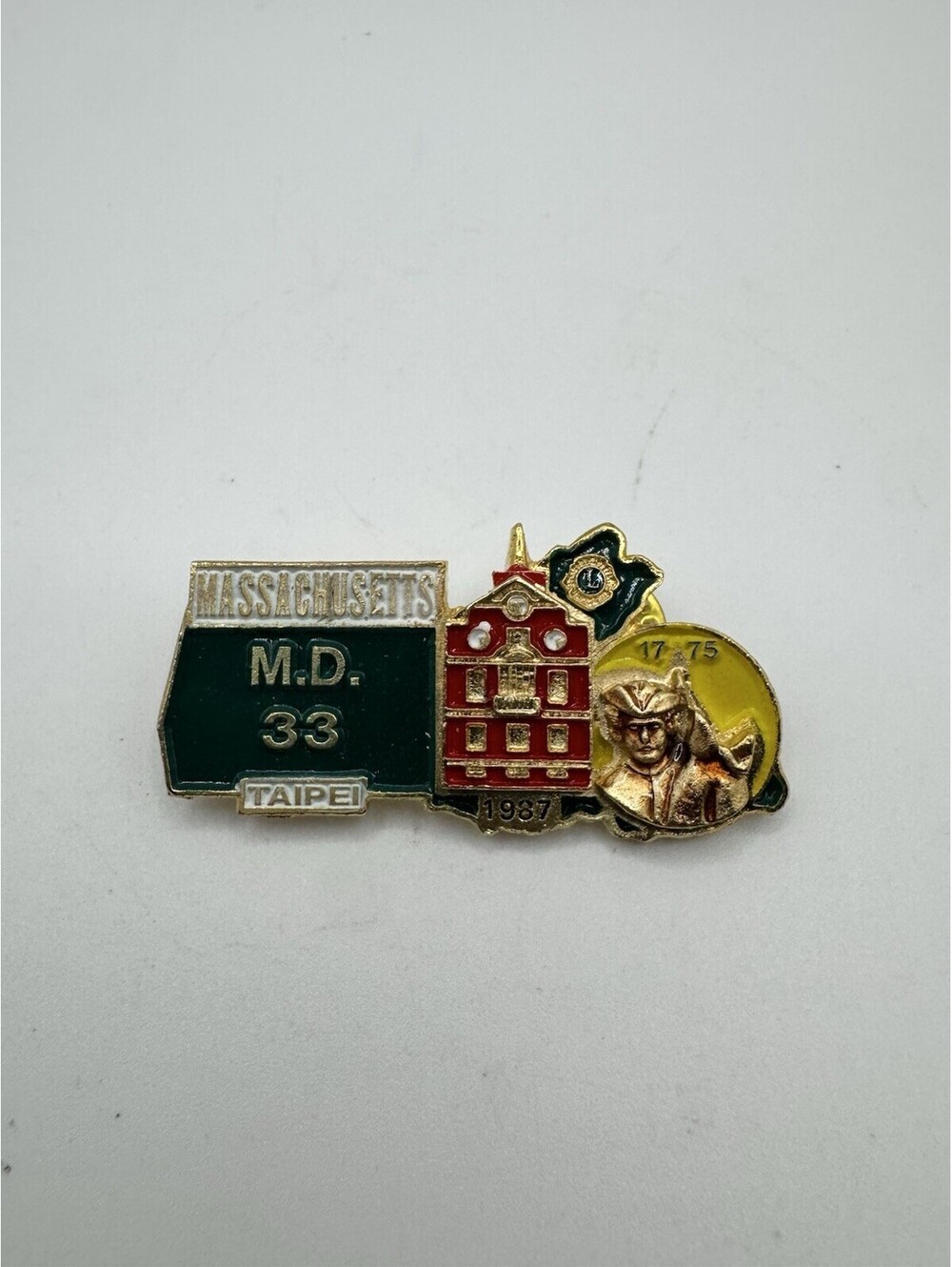 Lions Club Pin - Massachusetts Taipei - M.D. 33 - 1987